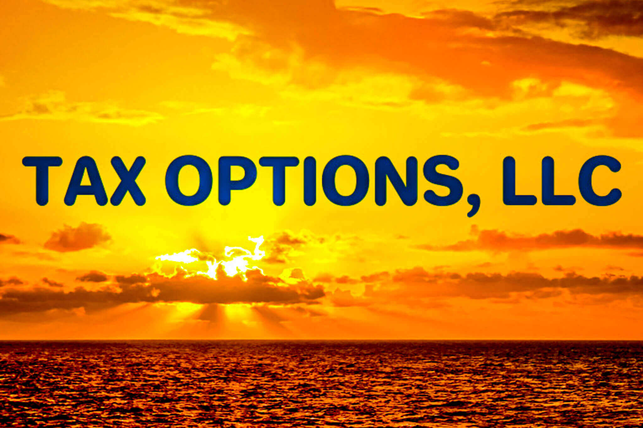 Tax Options LLC logo displayed over a sunrise